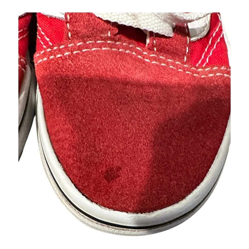 Vans‎ Off The Wall Shoes Red And White Sneakers Youth Kids Size 13 Canvas EUC